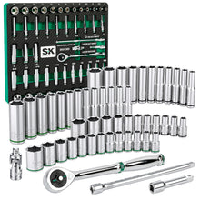 Load image into Gallery viewer, 1/4" Drive, 52 Piece, 6 Point, Shallow & Deep, SAE & Metric Chrome Socket Set