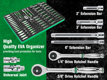Load image into Gallery viewer, 1/4" & 3/8" Drive, 105 Piece, 6 Point, Shallow & Deep, SAE & Metric Chrome Socket Set
