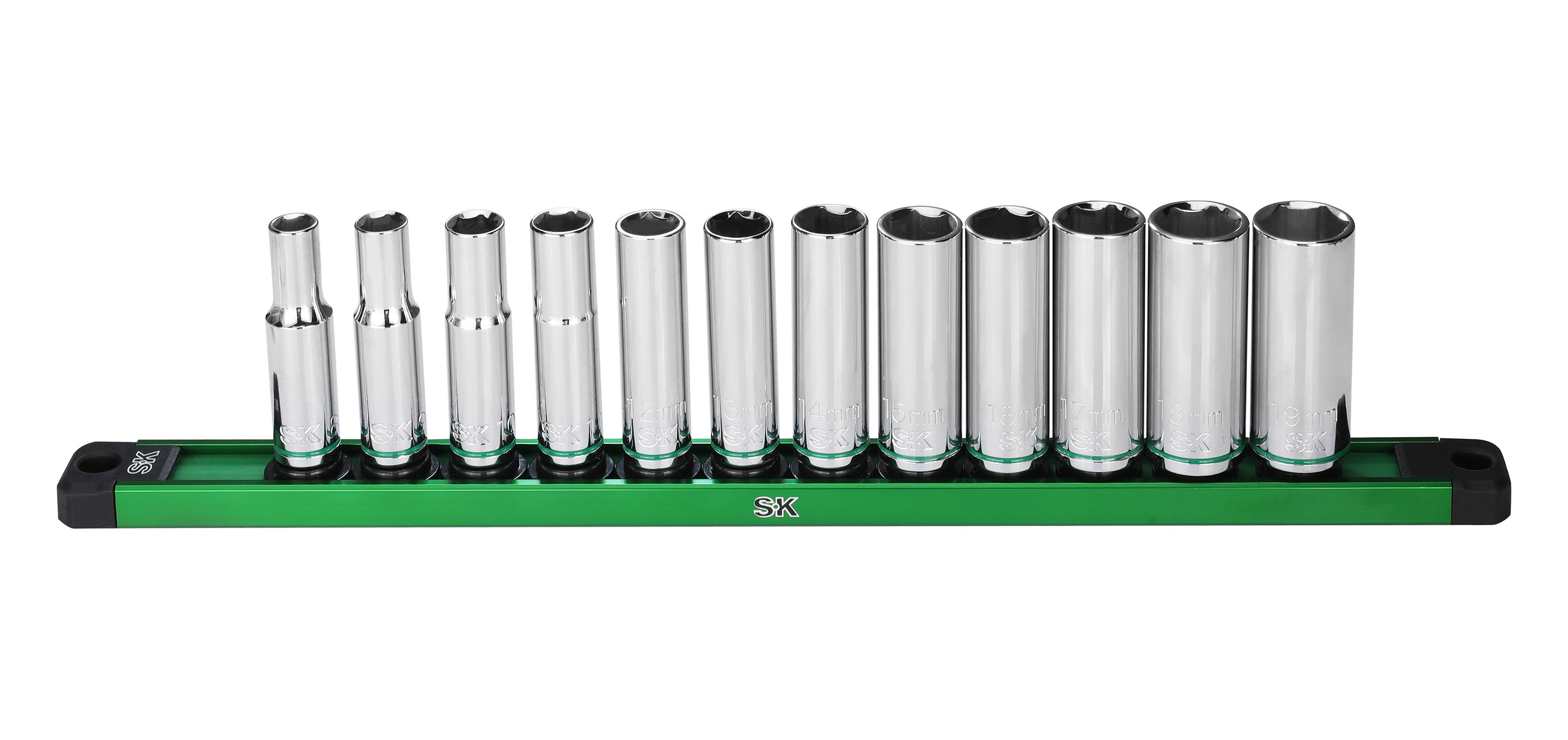 3/8" Drive, 12 Piece, 6 Point, Metric, Deep Chrome Socket Set SK