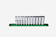Load image into Gallery viewer, 1/2" Drive, 11 Piece, 6 Point, Metric, Deep Chrome Socket Set