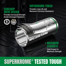 Load image into Gallery viewer, 30 Piece 1/4" Drive, 6 Point, Standard & Deep, Metric Chrome Socket Set