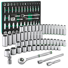 Load image into Gallery viewer, 56 Piece 3/8" Drive, 6 Point, Standard & Deep, SAE & Metric Chrome Socket Set