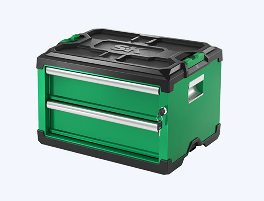 Modular Stackable Storage Tool Box, 2-Drawer Steel Box