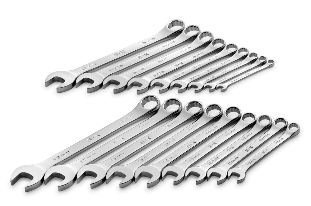 GRAY TOOLS 9-Piece 12 Point SAE, Black Finish, Combination Wrench Set, 3/8  Inch - 1