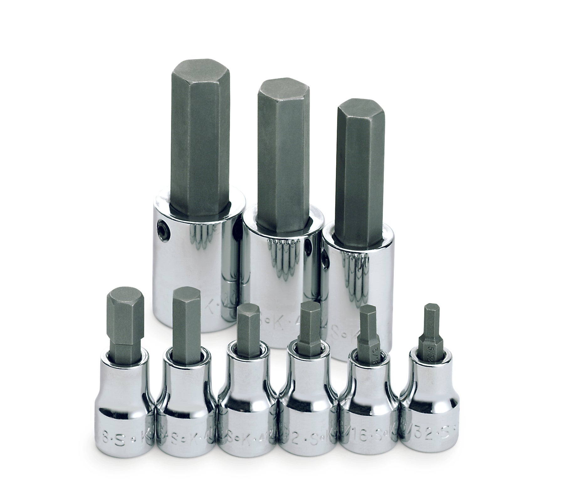 Wright Tool 360 3/8 and 1/2 Drive Hex Bit Sockets (9-Piece)