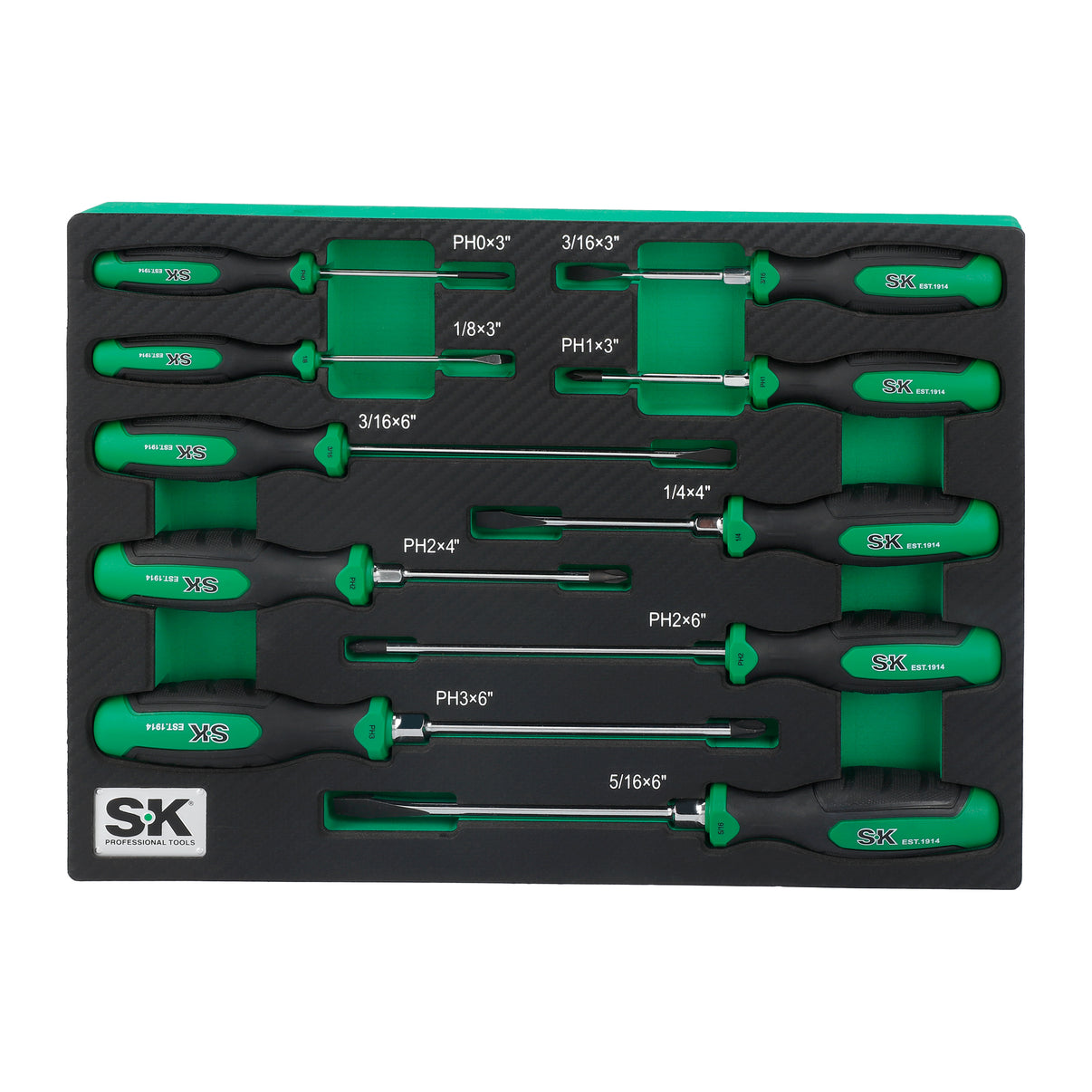 SK01460 - 10 Piece Dual-Material Magnetic Combination Screwdriver Set