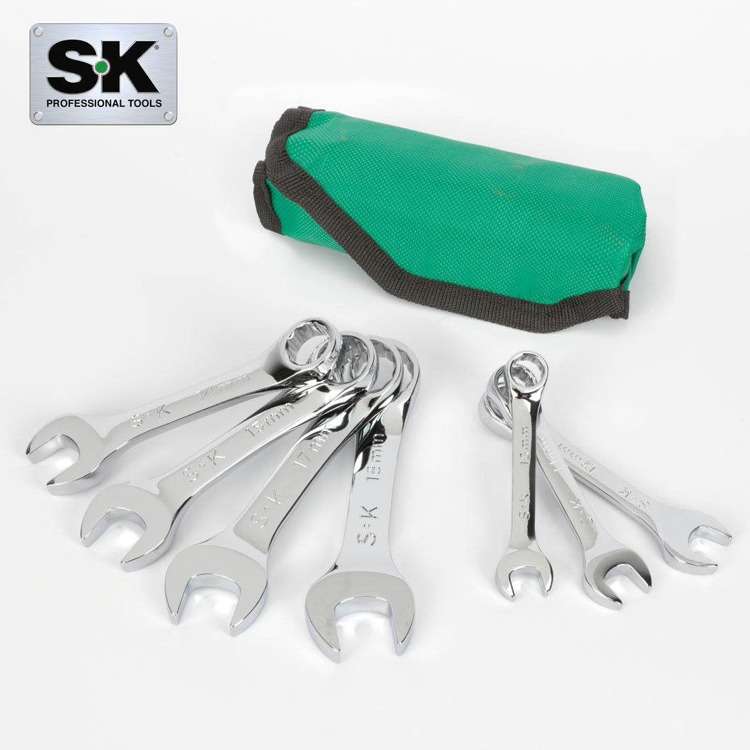 7 Piece 12 Point Metric Short Combination SuperKrome® Wrench Set