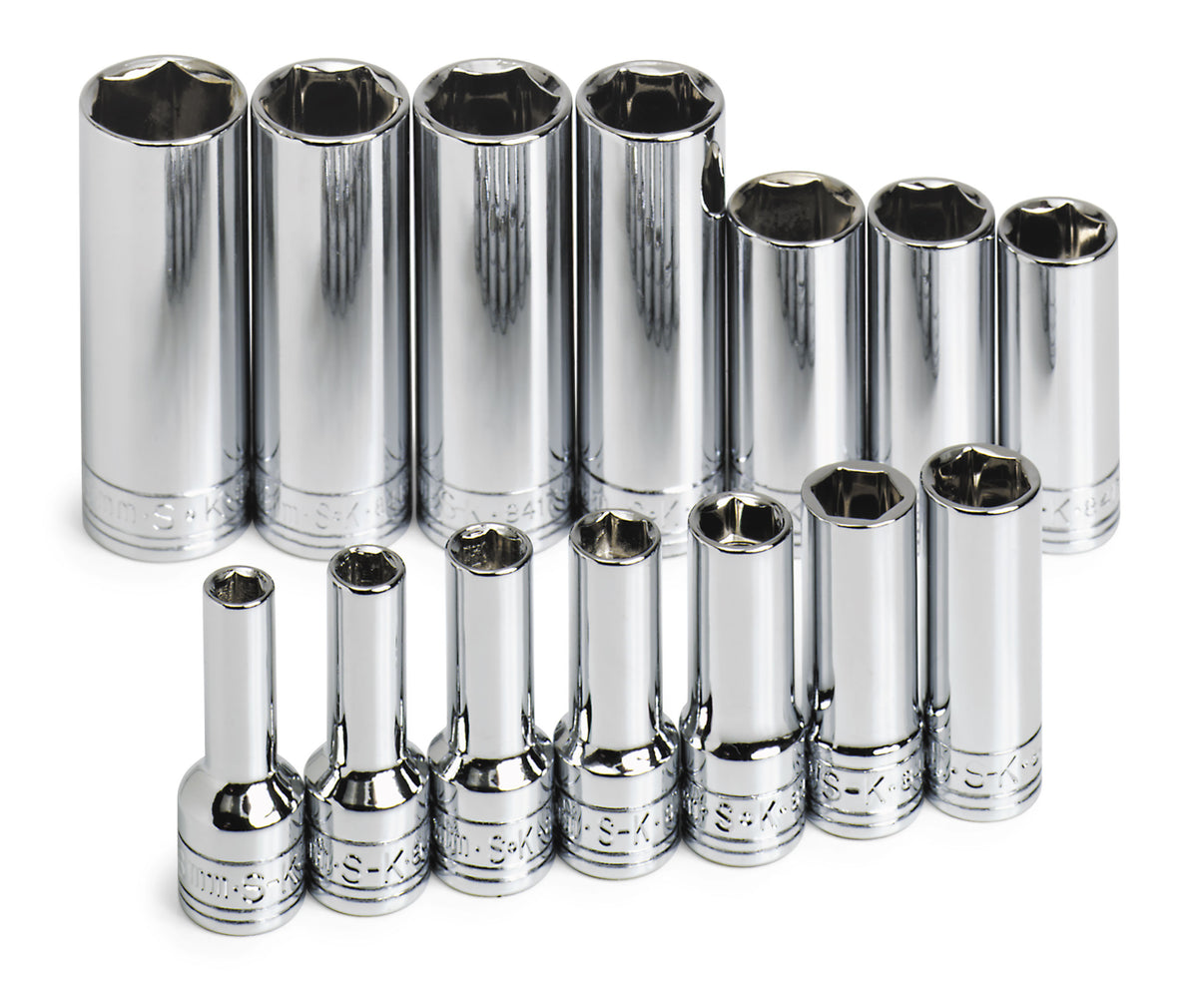 SK1854 - 14 Piece 3/8" Drive 6 Point Deep Metric Chrome Socket Set