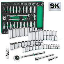 Load image into Gallery viewer, 49 Piece 3/8&quot; Drive, 6 Point, Standard &amp; Deep, SAE &amp; Metric Chrome Socket Set
