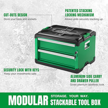 Load image into Gallery viewer, Modular Stackable Storage Tool Box, 2-Drawer Steel Box
