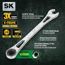 Load image into Gallery viewer, X-Frame® 7 Piece, 6 point, Metric Combination Ratcheting Wrench Set
