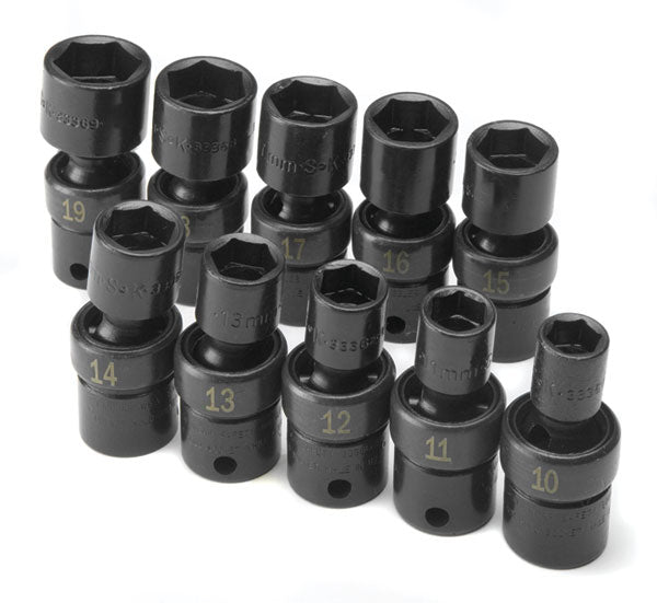 10 Piece 3/8" Drive Metric Swivel Impact Socket Set
