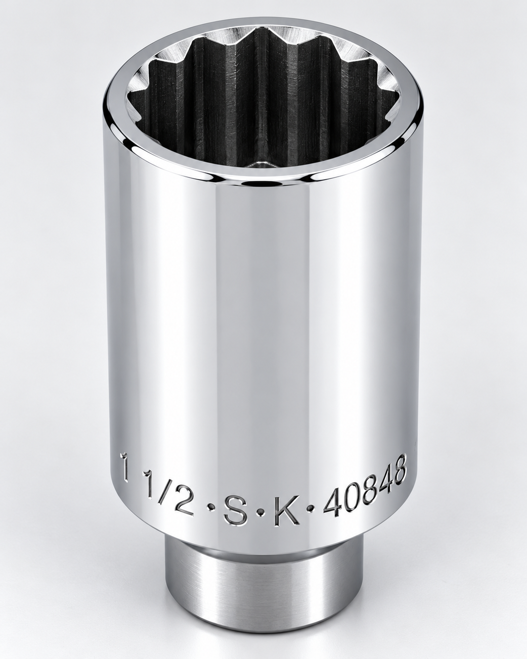1-1/2" 1/2" Drive 12 Point Fractional Deep Chrome Socket