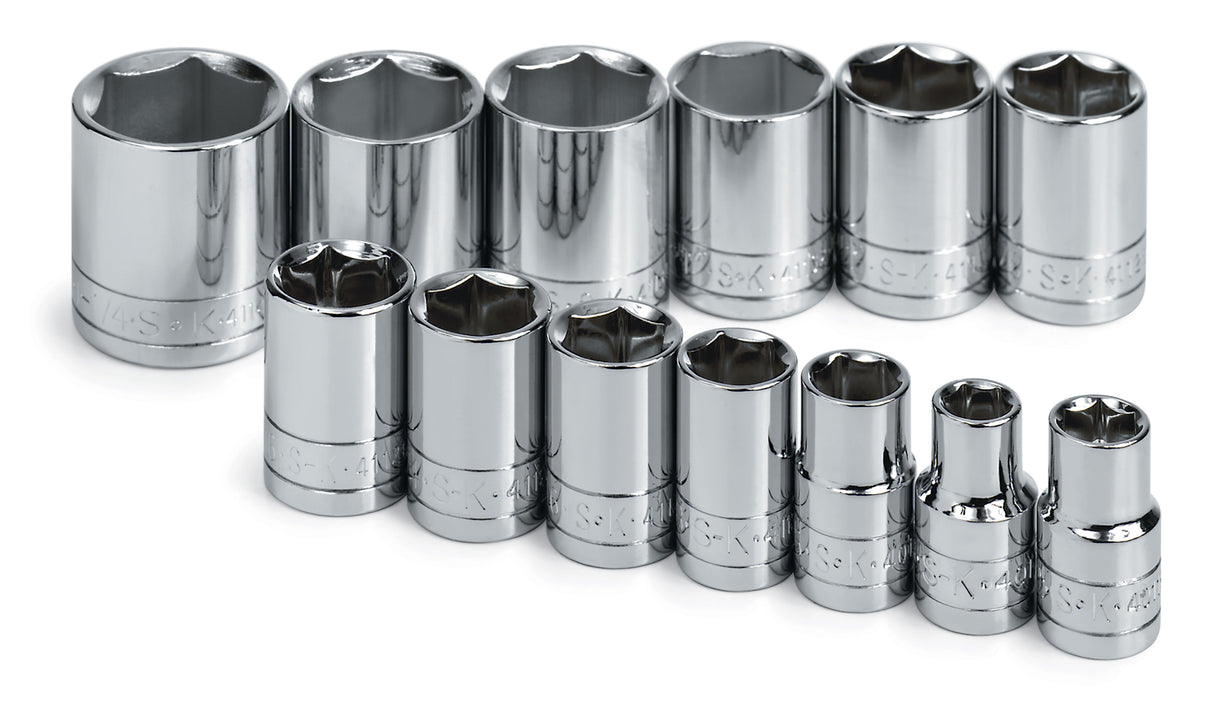 SK4113-6 - 13 Piece 1/2" Drive 6 Pt Standard Fractional Socket Set