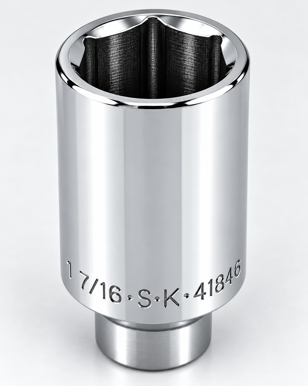 1-7/16" 1/2" Drive 6 Point Fractional Deep Chrome Socket