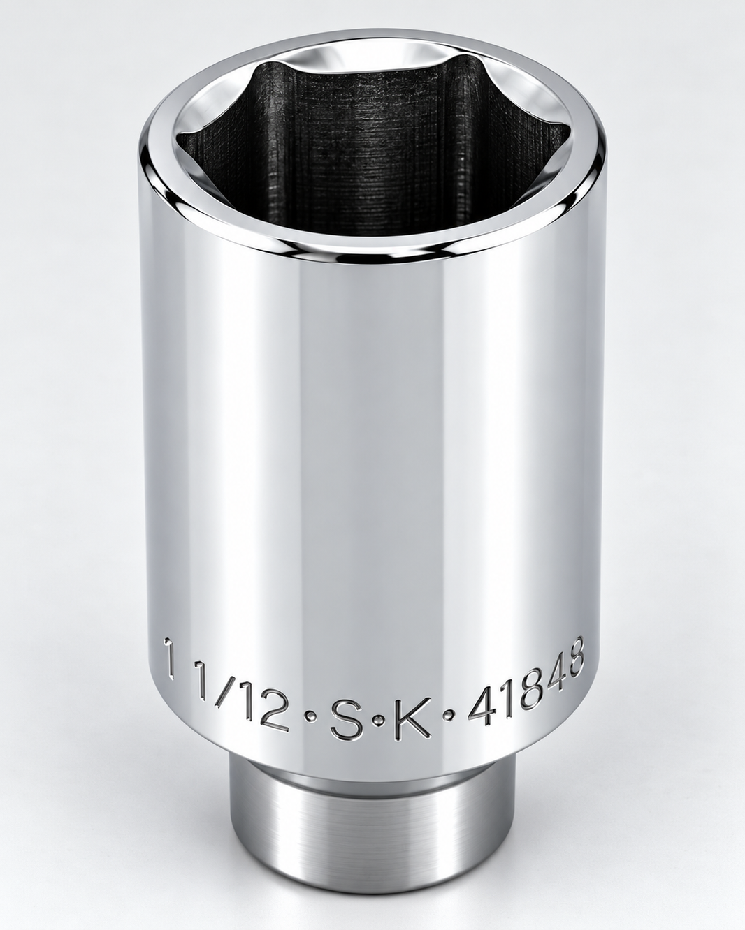 1-1/2" 1/2" Drive 6 Point Fractional Deep Chrome Socket