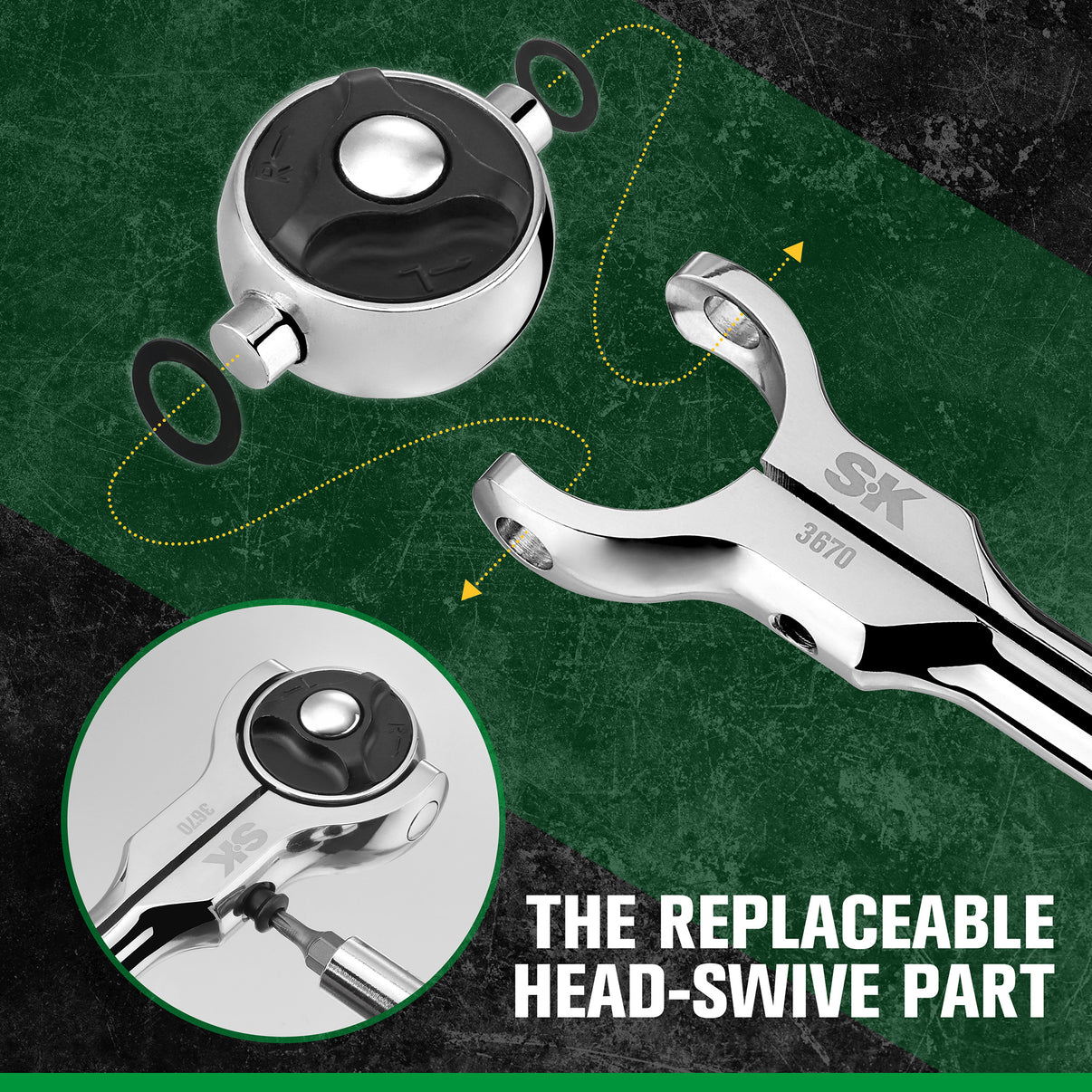 SK3670 - 3/8" Drive Professional Roto-Head Ratchet View 4