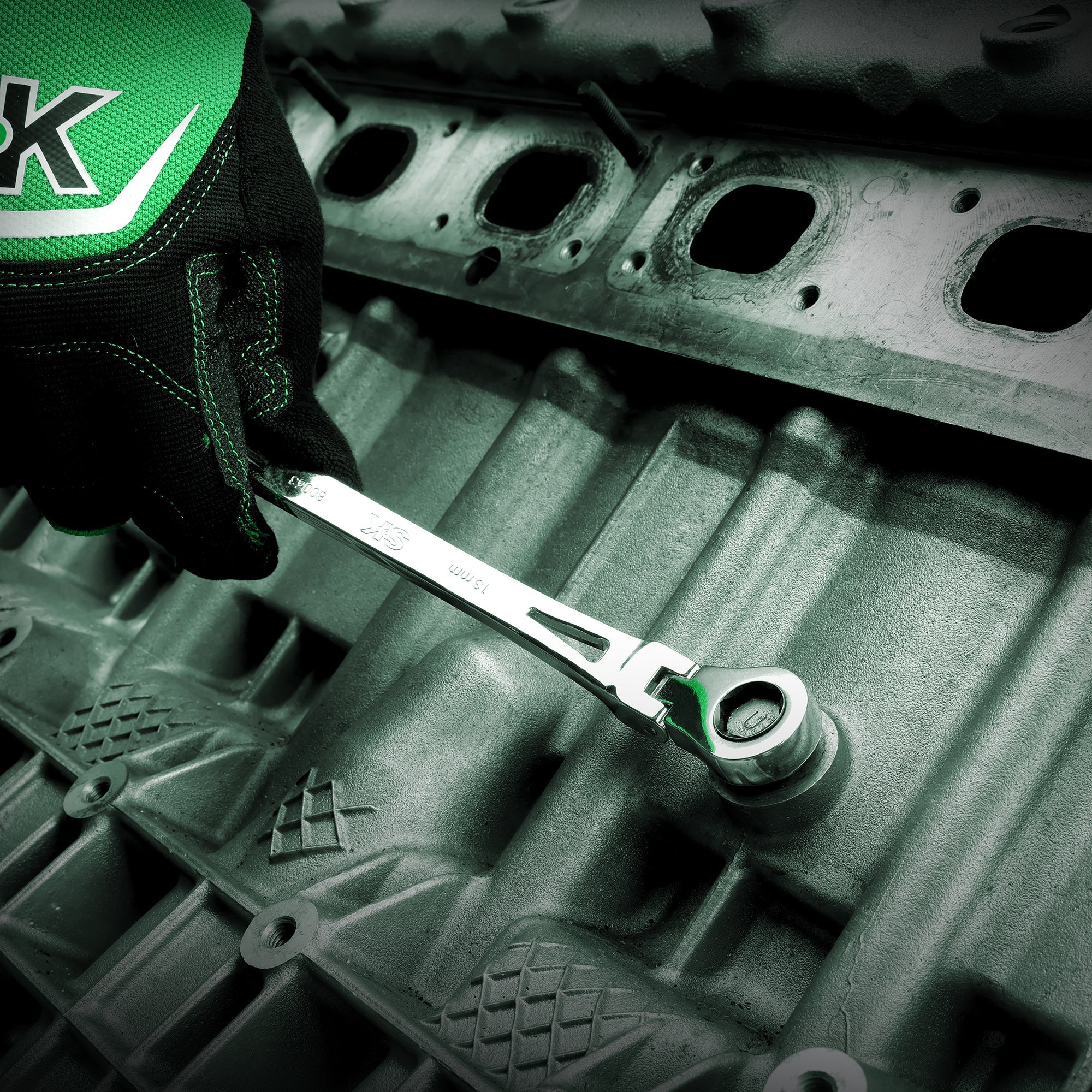 Flex-Head X-Frame® 6-Point SAE Chrome Ratcheting Combination