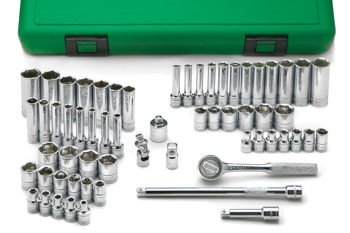 SK91860 - 60 Pc 1/4" Drive 6 Pt Std and Deep SAE and Metric Socket Set