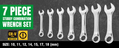 SK01490A - 7 Piece 12 Point Metric Short Combination SuperKrome Wrench Set View 3