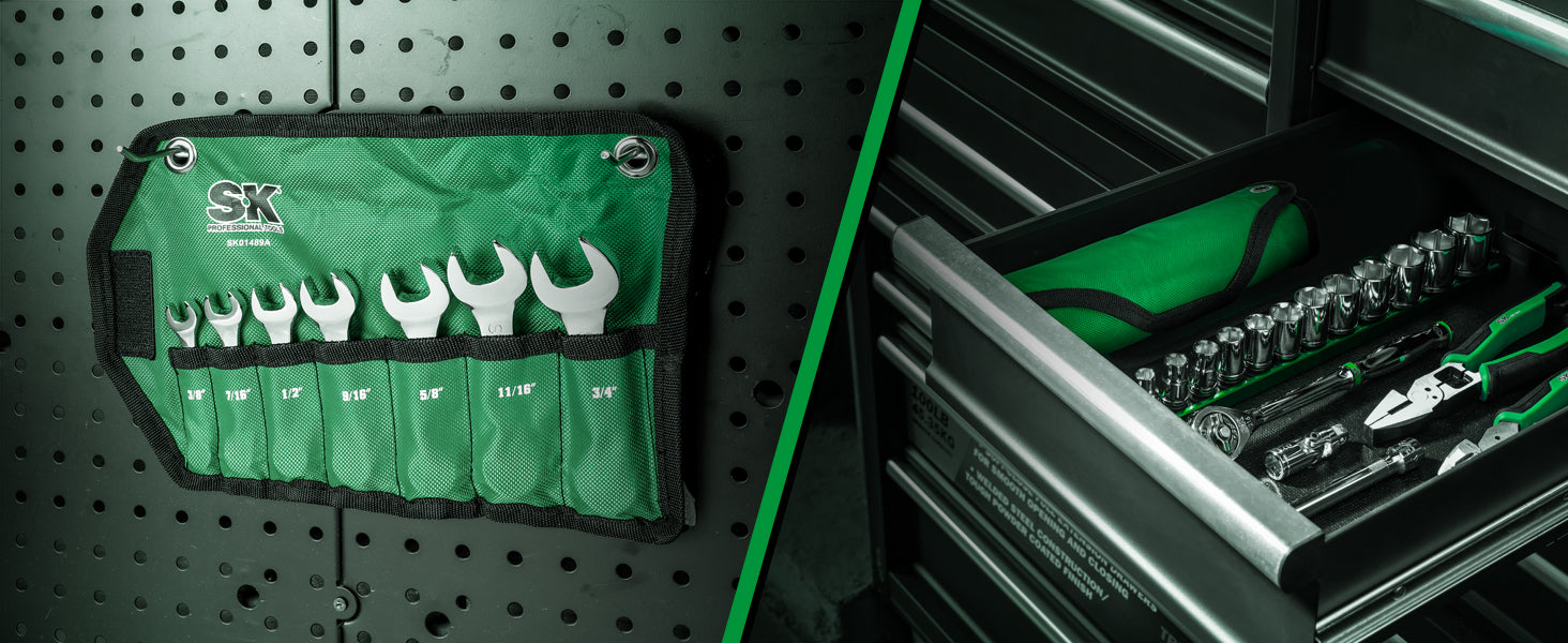 7 Piece 12 Point SAE Short SuperKrome® Combination Wrench Set – SK