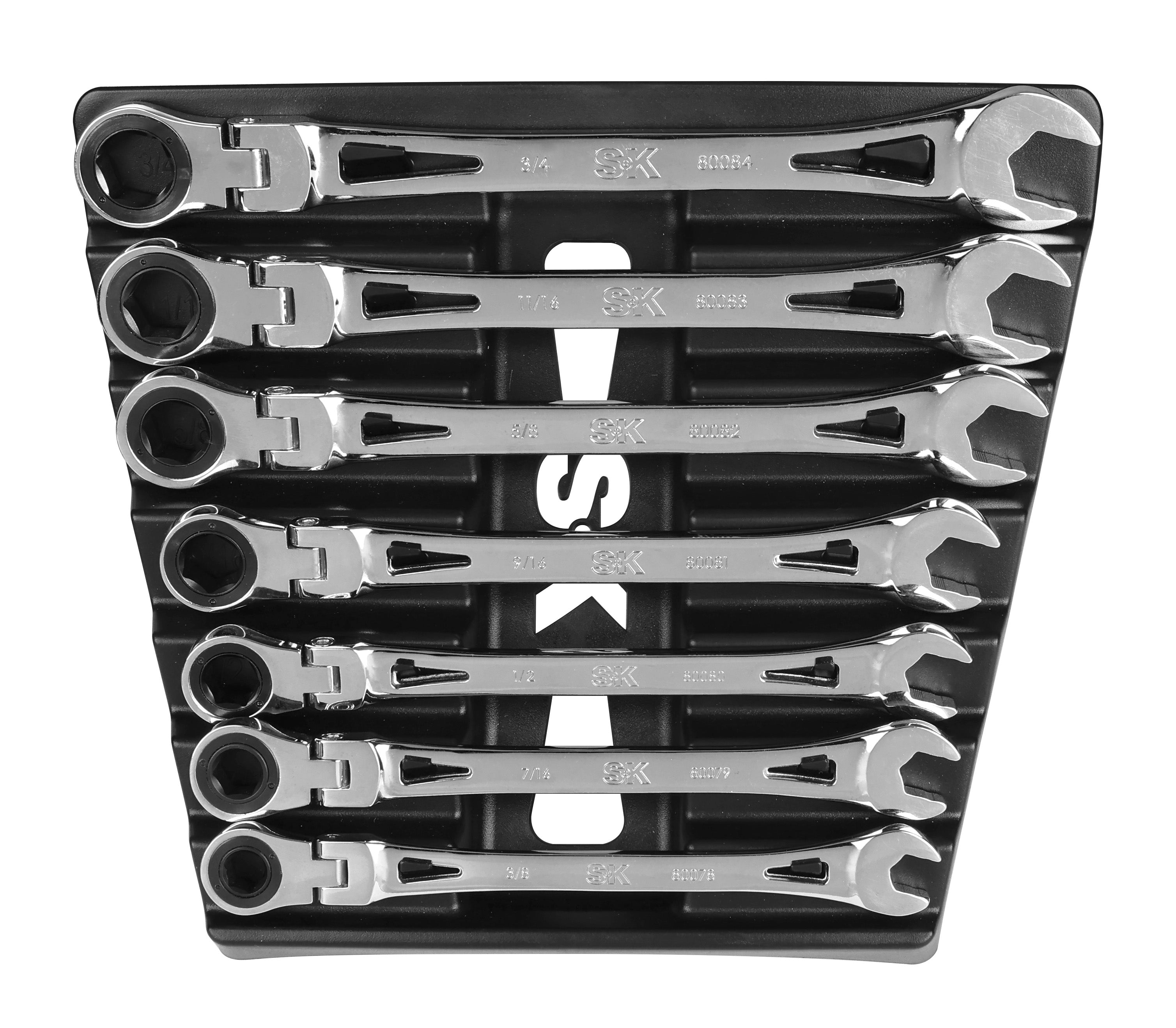 7 Piece Flex-Head X-Frame® SAE Ratcheting Wrench Set – SK Tools