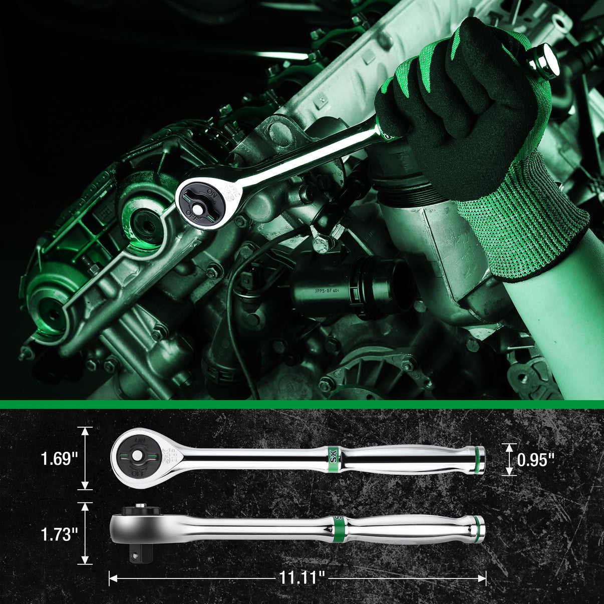 SK01456-216P - 49 Piece 1/2" Drive, 6 Point, Standard & Deep, SAE & Metric Chrome Socket Set View 4