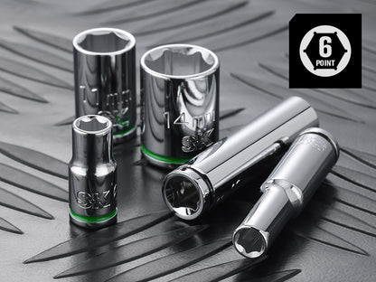 SK01454-216P - 101 Piece, 1/4" Drive, 6 Point, Shallow & Deep, SAE & Metric Chrome Socket Set with Bits View 6