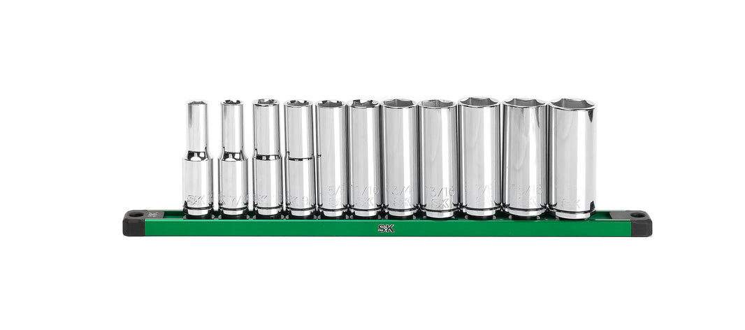 SK01348 - 1/2" Drive, 11 Piece, 6 Point, SAE, Deep Chrome Socket Set