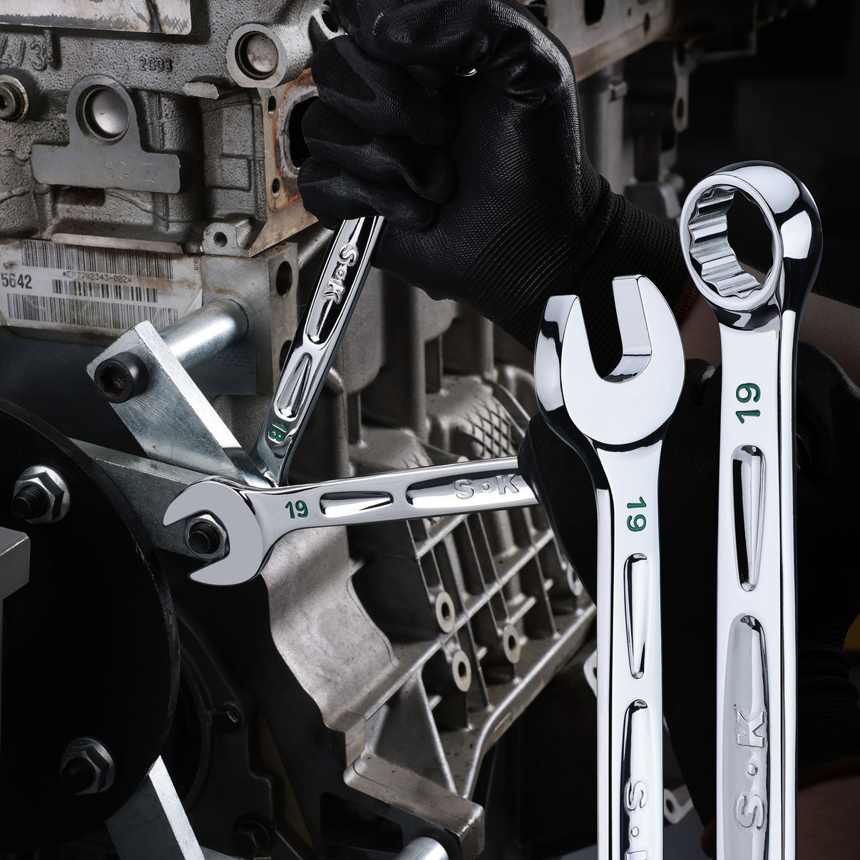SK01368 - 16 Piece, 12 Point, SAE & Metric Chrome Combination Wrench Set View 8