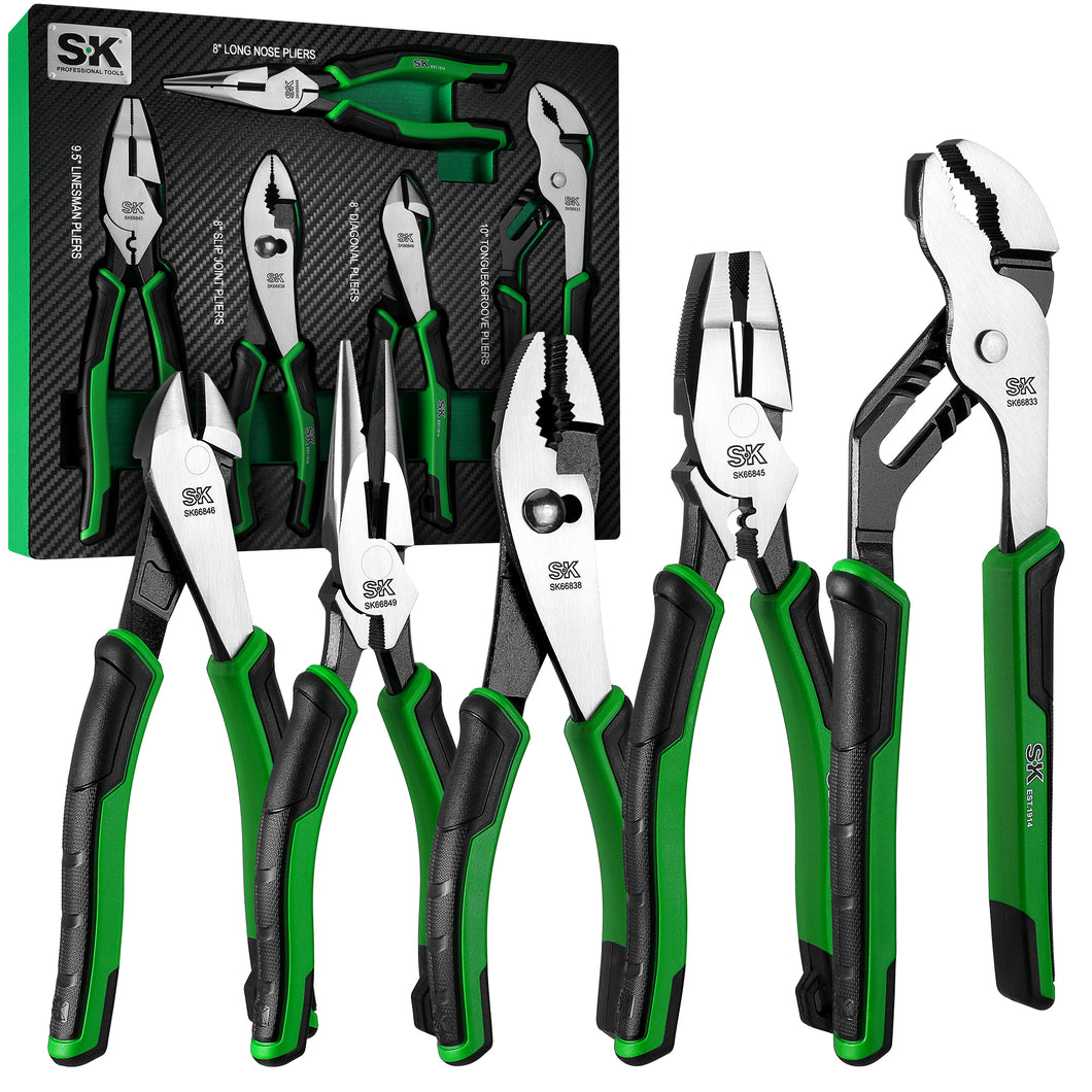 5 Piece Dual-Material Multi-Purpose Pliers Set