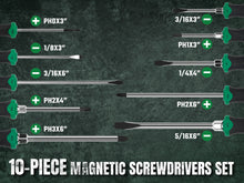 Load image into Gallery viewer, 10 Piece Dual-Material Magnetic Combination Screwdriver Set
