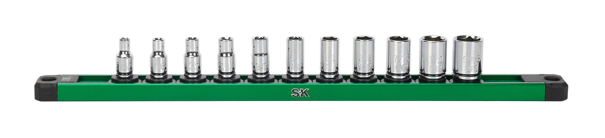 SK01504 - 1/4" Drive, 11 Piece, 6 Point, SAE, Standard Chrome Socket Set