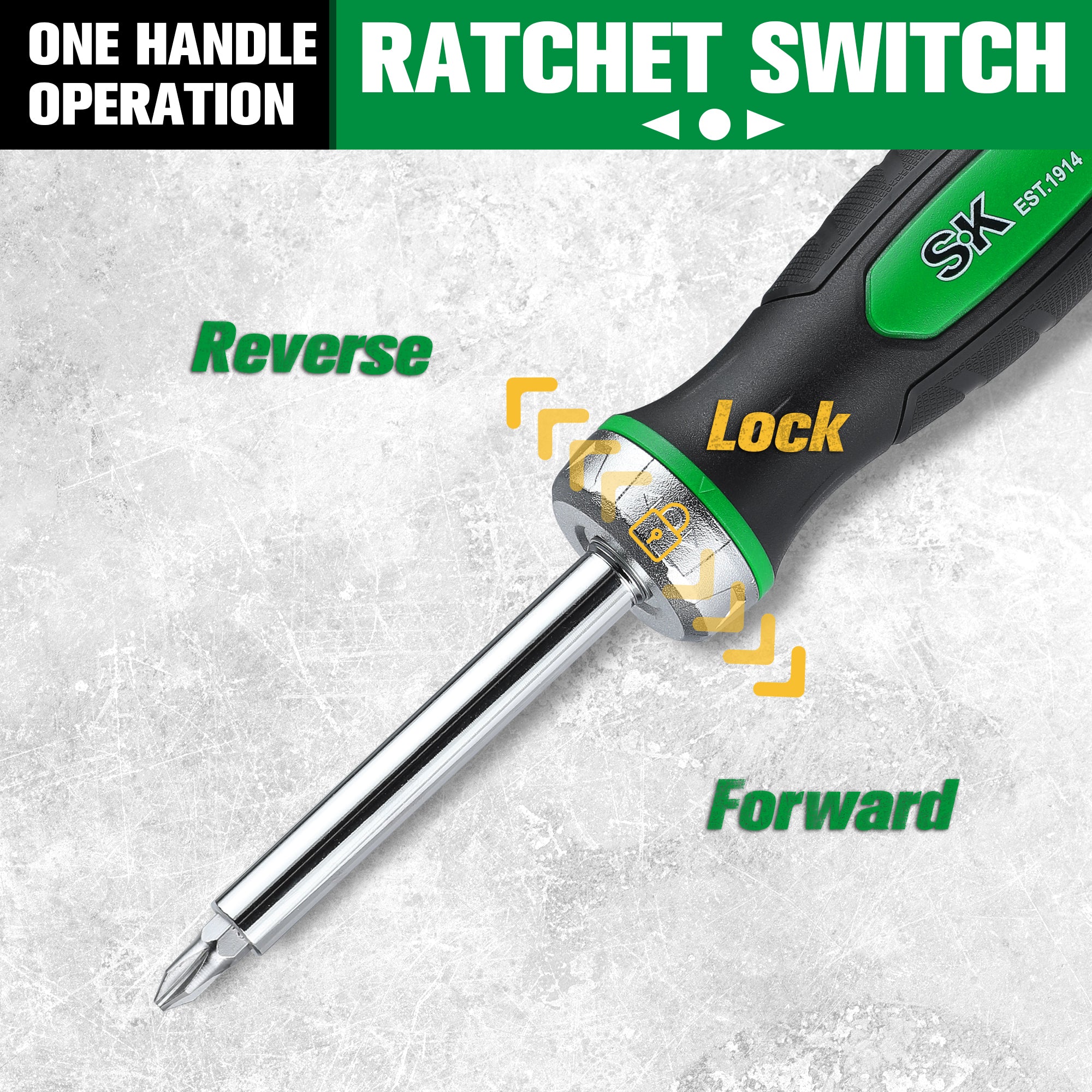 7-in-1, 216-Position Reversible Ratcheting Screwdriver – SK Tools
