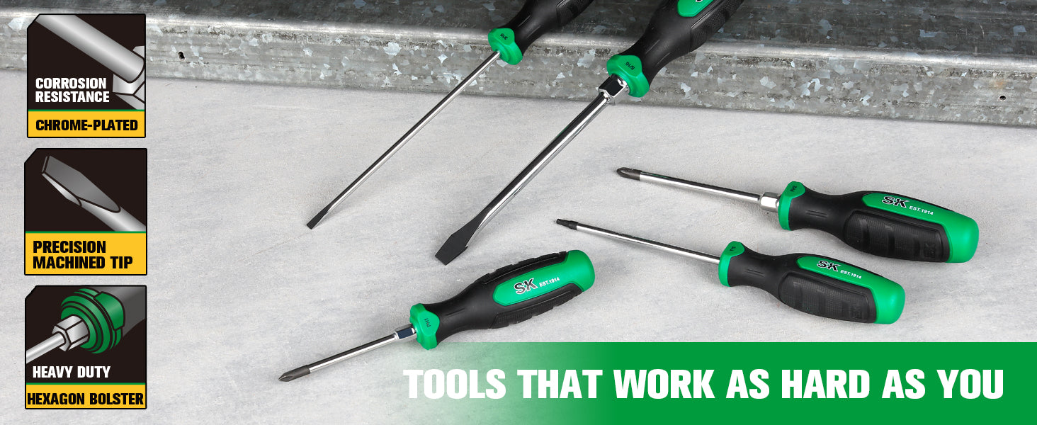 SK02044-EVA - 8 Piece Dual-Material Magnetic Combination Screwdriver Set View 5