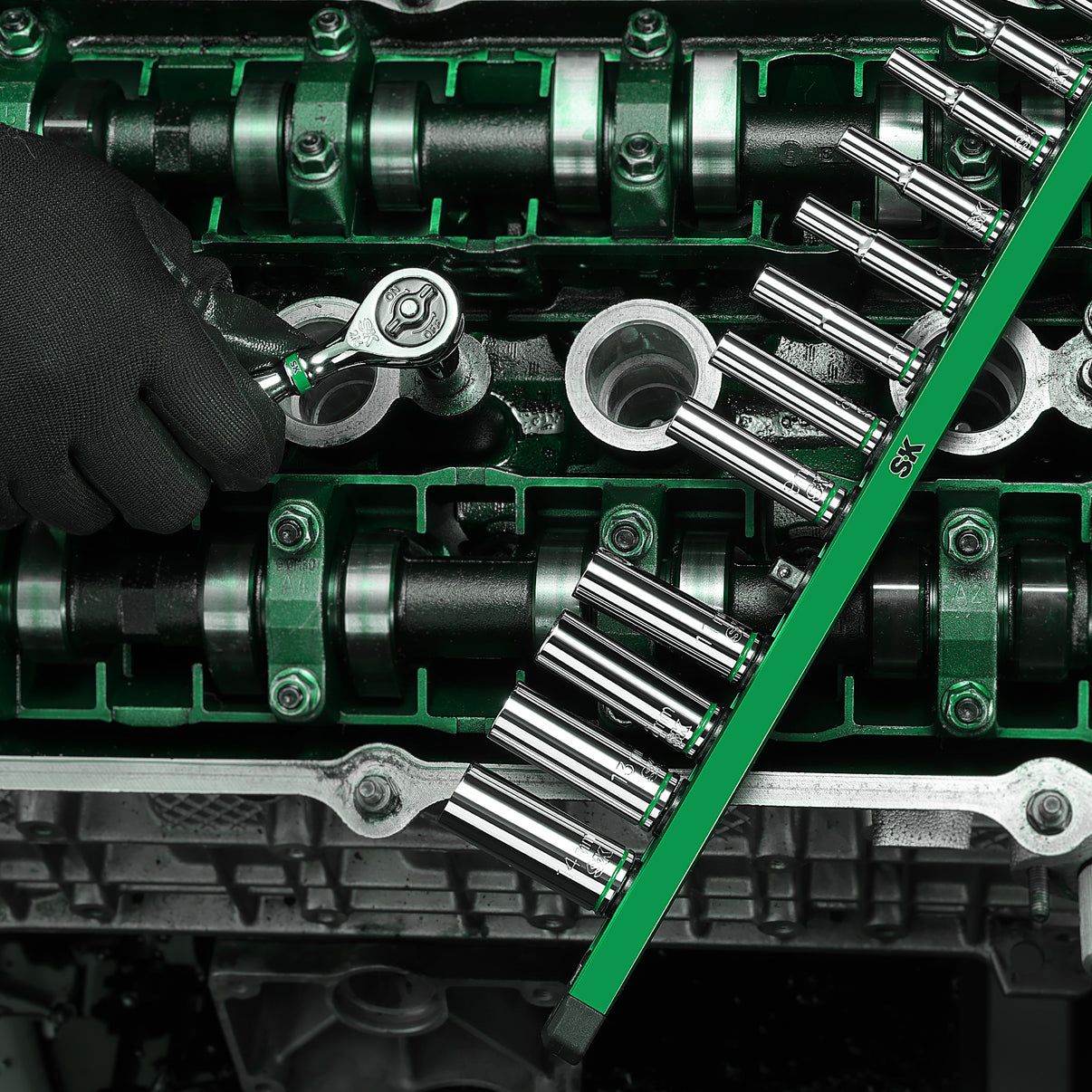 SK01345 - 1/4" Drive, 12 Piece, 6 Point, Deep, Metric Chrome Socket Set View 5