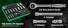 Load image into Gallery viewer, 30 Piece 3/8&quot; Drive, 6 Point, Standard &amp; Deep, SAE Chrome Socket Set
