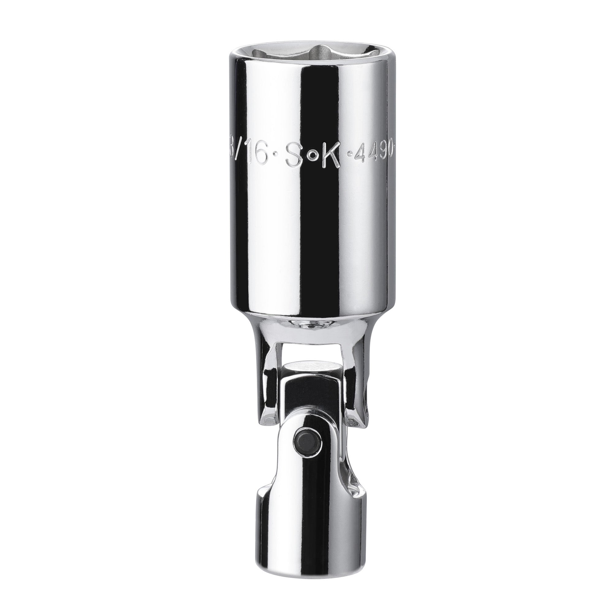 13/16" 3/8" Drive Fractional Swivel Spark Plug Chrome Socket