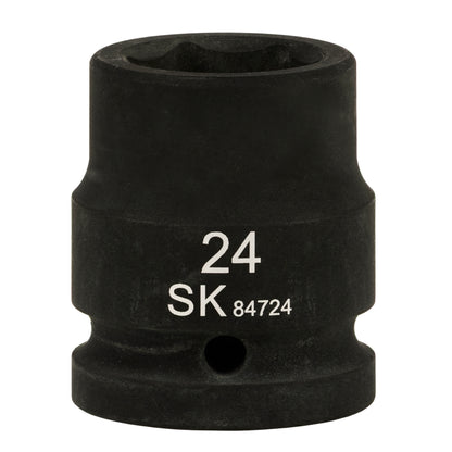 SK84724 - 3/4" Drive, 6 Point, Shallow, Metric Impact Socket, 24mm
