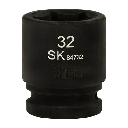 SK84732 - 3/4" Drive, 6 Point, Shallow, Metric Impact Socket, 32mm