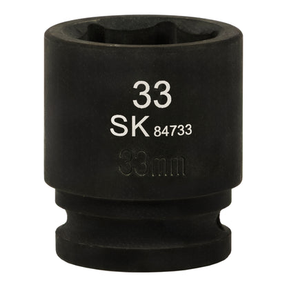 SK84733 - 3/4" Drive, 6 Point, Shallow, Metric Impact Socket, 33mm