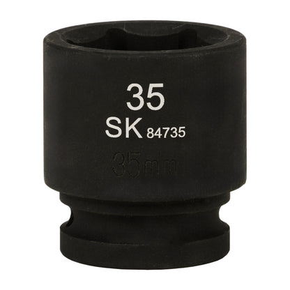 SK84735 - 3/4" Drive, 6 Point, Shallow, Metric Impact Socket, 35mm