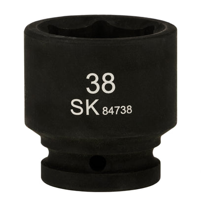 SK84738 - 3/4" Drive, 6 Point, Shallow, Metric Impact Socket, 38mm