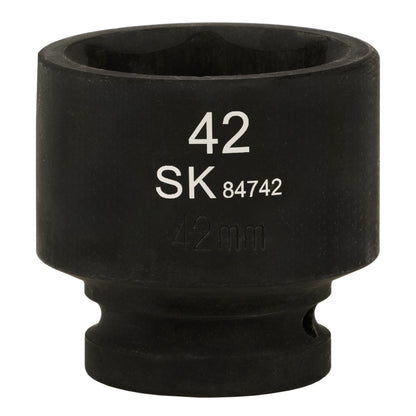 SK84742 - 3/4" Drive, 6 Point, Shallow, Metric Impact Socket, 42mm