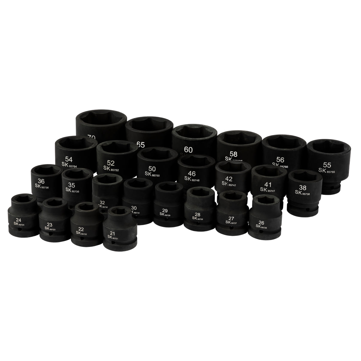 SK85641 - 1" Drive. 41 Piece, 6 Point, Shallow, SAE Impact Socket Set