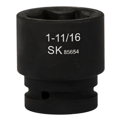 SK85654 - 1" Drive, 6 Point, Shallow SAE Impact Socket, 1-11/16"