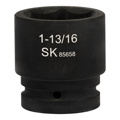 SK85658 - 1" Drive, 6 Point, Shallow SAE Impact Socket, 1-13/16"