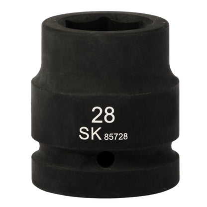 SK85728 - 1" Drive, 6 Point, Shallow Metric Impact Socket, 28mm