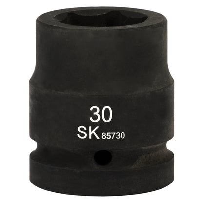 SK85730 - 1" Drive, 6 Point, Shallow Metric Impact Socket, 30mm