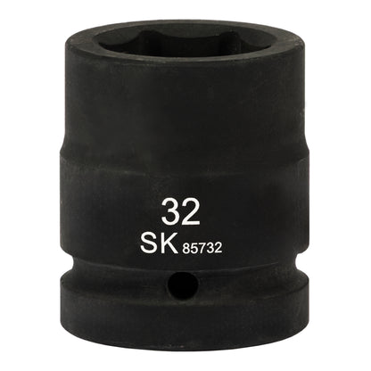 SK85732 - 1" Drive, 6 Point, Shallow Metric Impact Socket, 32mm